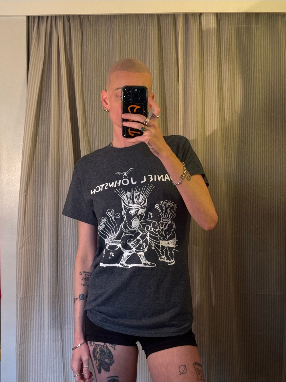 Authentic Daniel Johnston Tour Merch Graphic Tee - Charcoal